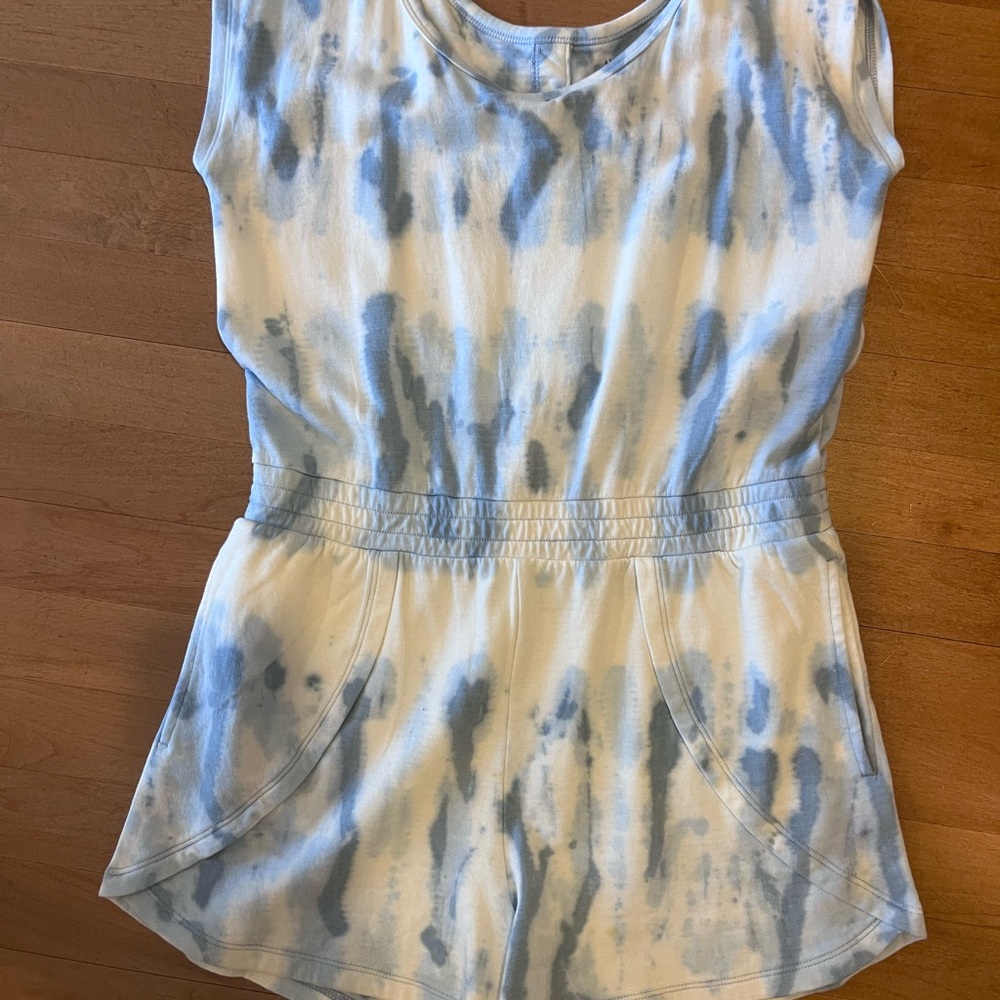 Blue Tie-Dye Kids Romper